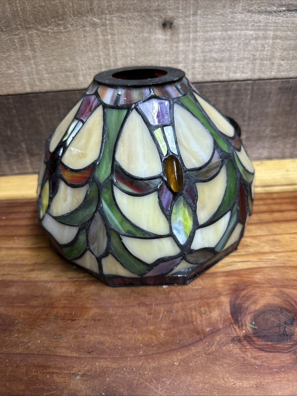Tiffany Style Slag Glass Lamp Shade Stained Glass Hanging Pendant Style 7”